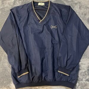 Izod Men's Navy Windbreaker with Tan Accents